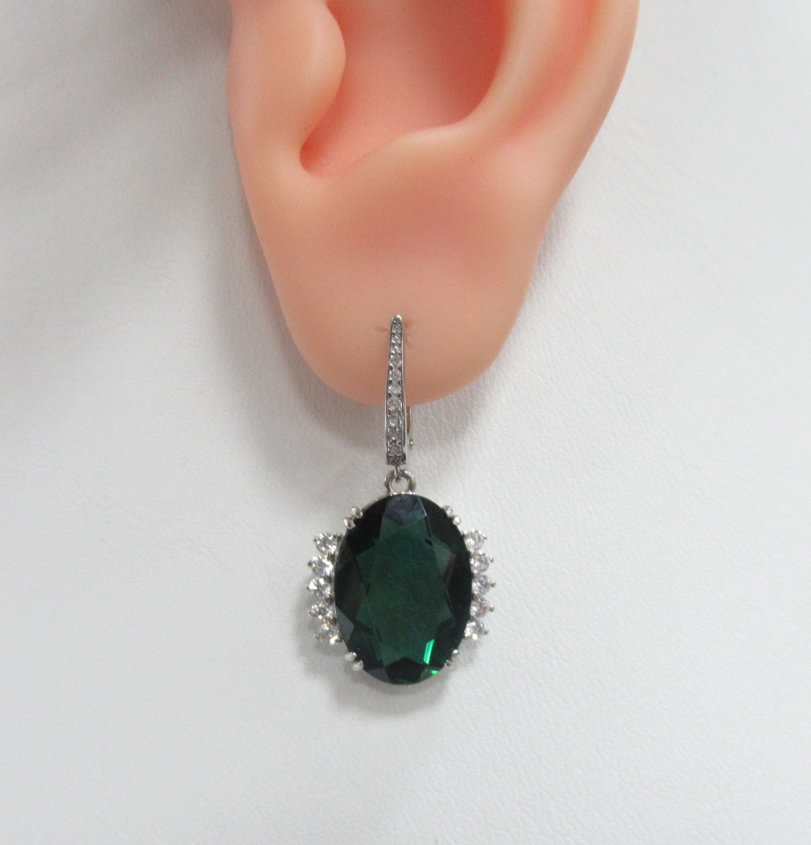 Серебряные серьги с празиолитами